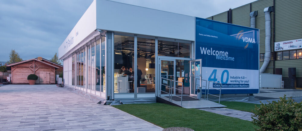 Messestand VDMA, Messe K, Industrie 4.0, Düsseldorf, Messebau ISINGERMERZ, Zeltbau