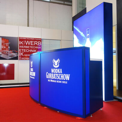 Wodka Gorbatschow, ISINGERMERZ, Leuchttheke, LED Theke, LED-Theke, beleuchtete Theke