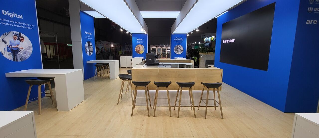 internationaler Messestand, Schweiz