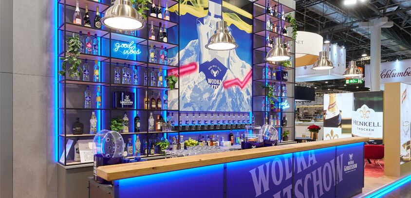 moderne Theke, LED Bar, LED Thekenbau, Markentheke, Hochwertiger Thekenbau