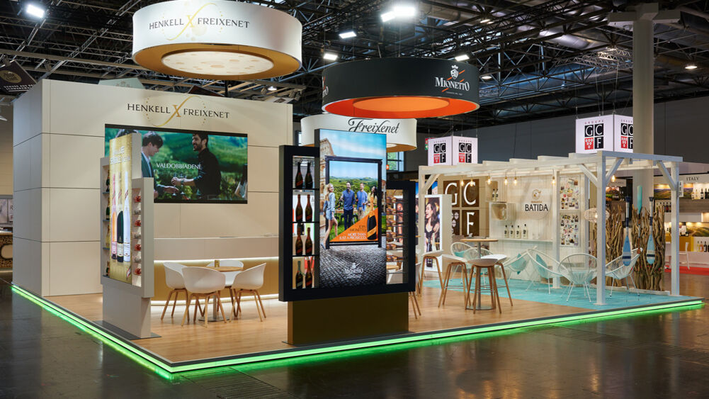 Messestand Henkell Freixenet, Messe Prowein, Düsseldorf, Isingermerz, Messebau
