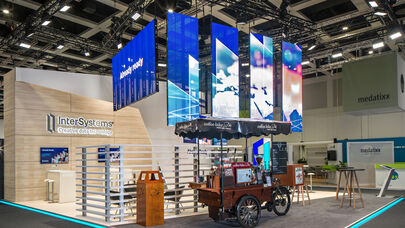 LED Mesh Panels, Intersystems Messestand, ISINGERMERZ