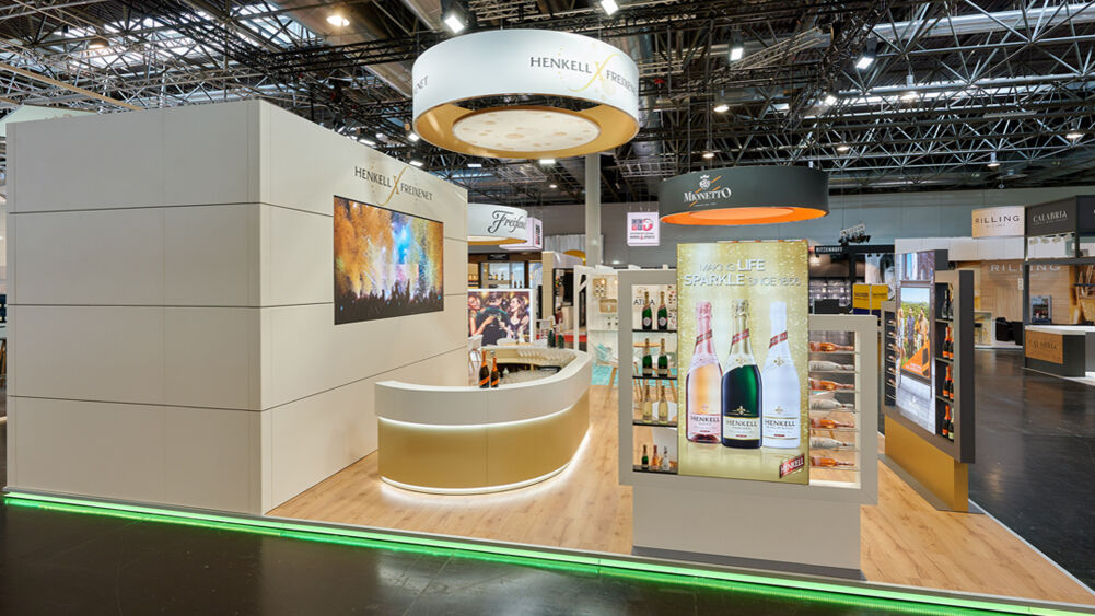 Messestand Henkell Freixenet, Messe Prowein, Düsseldorf, Isingermerz, Messekonzept